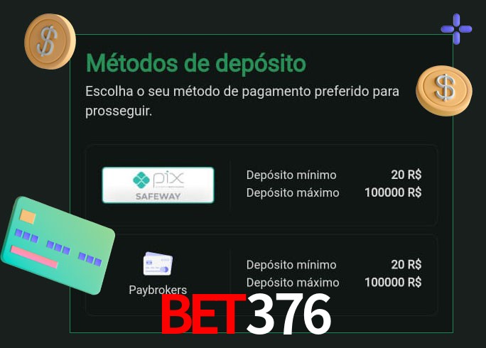 O cassino bet376 oferece uma grande variedade de métodos de pagamento